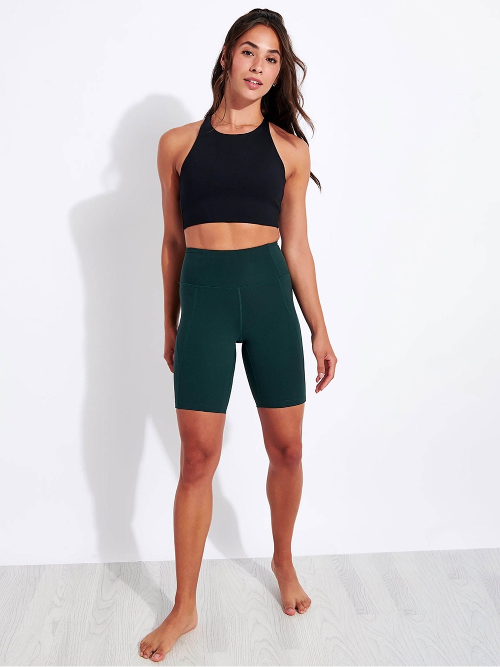 Girlfriend Collective High Rise Bike Shorts | Moss Green | Sustainable